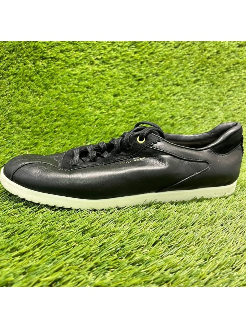 Cole Haan GrandPro Turf Womens Size 9 Black White Casual Leather Lace Up Shoes